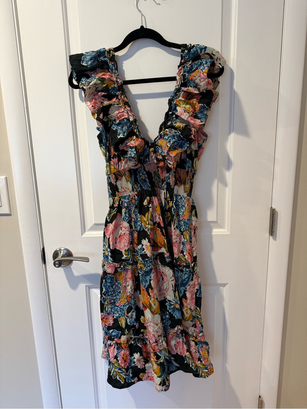 Love the Label for Anthropologie Topanga Ruffle Maxi Dress with Smocked Waist